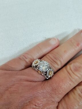 H400 Vancaro Sterling Silver Nature Daisy 1.25ct Engagement Ring 8